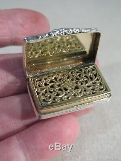 Old Pretty Box Dressing Scent Vermeil Sterling Silver Chiselled Decor