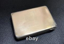 Old Pretty Rectangular Pill Box In Solid Silver Vermeil 900 E395