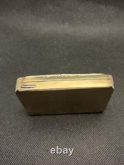 Old Pretty Rectangular Pill Box In Solid Silver Vermeil 900 E395