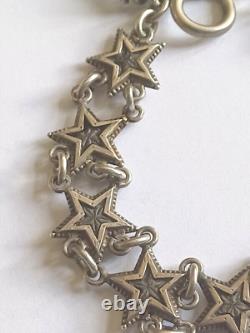 Old Regional Jewel Solid Silver Bracelet with 11 Stars from Digne St Vincent
