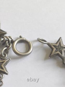 Old Regional Jewel Solid Silver Bracelet with 11 Stars from Digne St Vincent