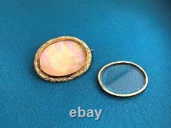 Old Reliquary Brooch In Vermeil / Gold On Solid Silver Mother Of Pearl 19 Eme Jewelry