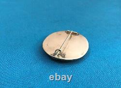 Old Reliquary Brooch In Vermeil / Gold On Solid Silver Mother Of Pearl 19 Eme Jewelry