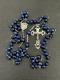 Old Rosary Of Lapis Lazuli Stones And Solid Silver