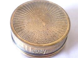 Old Round Box in Solid Silver, Gilt and Bressan Enamels