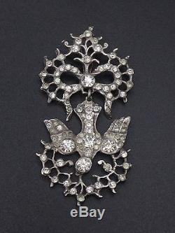 Old Saint Esprit Pendant In Solid Silver And Rhinestones Nineteenth Regional Gem