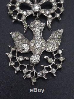 Old Saint Esprit Pendant In Solid Silver And Rhinestones Nineteenth Regional Gem