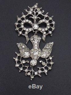 Old Saint Esprit Pendant In Solid Silver And Rhinestones Nineteenth Regional Gem