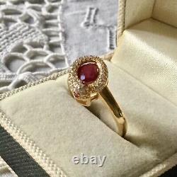 Old Serpent Ring In Vermeil, Natural Ruby, Silver Gold