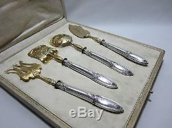 Old Service Dessert Mignardise Poincons Sterling Silver Vermeil And Its Case
