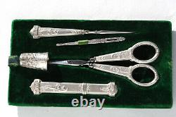 Old Sewing Kit Argent Scissors Scissors Scissors Case Fable