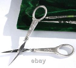 Old Sewing Kit Argent Scissors Scissors Scissors Case Fable