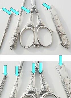 Old Sewing Kit Argent Scissors Scissors Scissors With Art Nouveau Cover