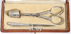 Old Sewing Requirement Argent Scissors Sewing Silver Punch To Sew Box