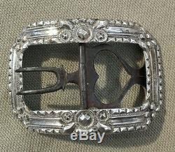 Old Shoe Buckle Wrought Iron And Sterling Silver Late Eighteenth