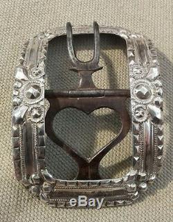 Old Shoe Buckle Wrought Iron And Sterling Silver Late Eighteenth