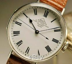 Old Shows Dent 35mm Silver 1900 Rare Silver Center Seconds Vintage Watch