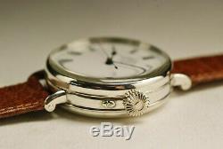 Old Shows Dent 35mm Silver 1900 Rare Silver Center Seconds Vintage Watch