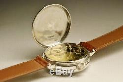 Old Shows Dent 35mm Silver 1900 Rare Silver Center Seconds Vintage Watch