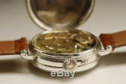 Old Shows Dent 35mm Silver 1900 Rare Silver Center Seconds Vintage Watch