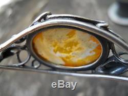 Old Silver And Amber Bracelet Honey 1900 New Style Art