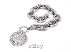 Old Silver Bracelet And Sterling Silver Medal St Georges XIX