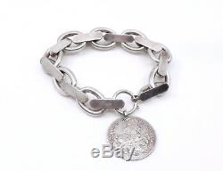 Old Silver Bracelet And Sterling Silver Medal St Georges XIX