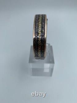 Old Silver Bracelet Massif 28 Grams 30 Liserets Dore Copper W865