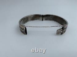 Old Silver Bracelet Massif 28 Grams 30 Liserets Dore Copper W865