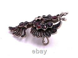 Old Silver Brooch & Garnet Alerion Lorrain Regional Jewellery Silver Brooch