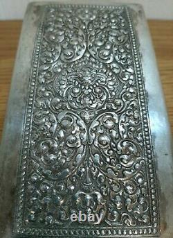 Old Silver Cigarette Case (136.1g) Old Indochina (early 20th Century)
