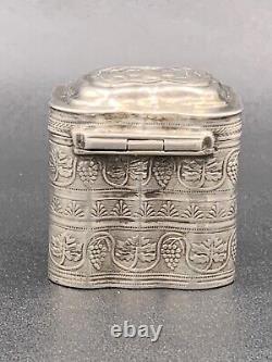 Old Silver Loderein Box Dated 1852 Holland Antique Lodderein Box