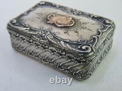 Old Silver Pillow Box 900/1000, Monogram / Vermeil, Xix°, Germany