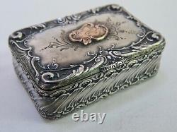 Old Silver Pillow Box 900/1000, Monogram / Vermeil, Xix°, Germany