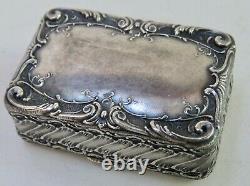 Old Silver Pillow Box 900/1000, Monogram / Vermeil, Xix°, Germany