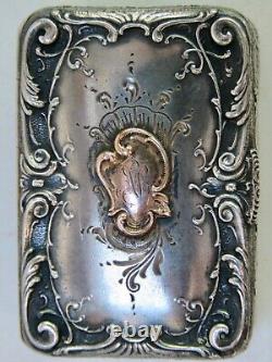 Old Silver Pillow Box 900/1000, Monogram / Vermeil, Xix°, Germany