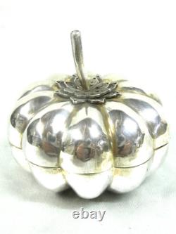 Old Silver Pumpkin Pill Box<br/> 
