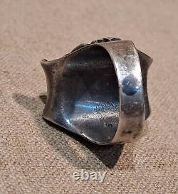 Old Silver Ring from Nepal Ethnic Saddle Ring