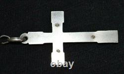 Old Silver Solid Ball Rosary Crab Stamp