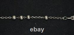 Old Silver Solid Ball Rosary Crab Stamp