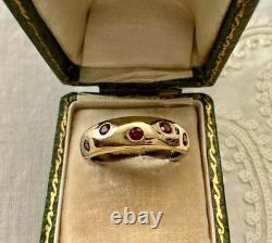 Old Silver Vermeil Ring with Rare Rose Garnet Haute Couture Design
