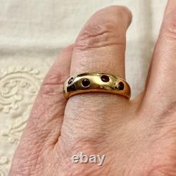 Old Silver Vermeil Ring with Rare Rose Garnet Haute Couture Design