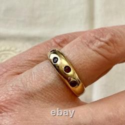 Old Silver Vermeil Ring with Rare Rose Garnet Haute Couture Design