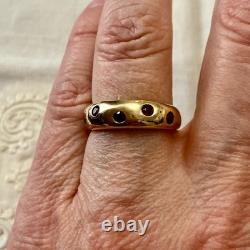 Old Silver Vermeil Ring with Rare Rose Garnet Haute Couture Design