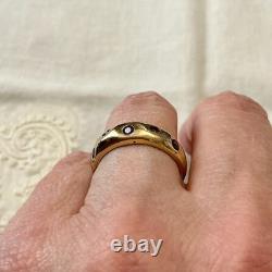 Old Silver Vermeil Ring with Rare Rose Garnet Haute Couture Design