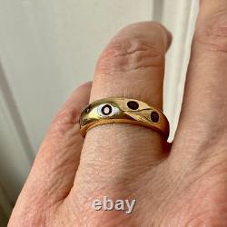 Old Silver Vermeil Ring with Rare Rose Garnet Haute Couture Design