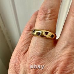Old Silver Vermeil Ring with Rare Rose Garnet Haute Couture Design
