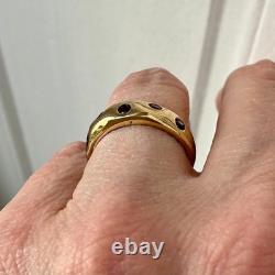 Old Silver Vermeil Ring with Rare Rose Garnet Haute Couture Design