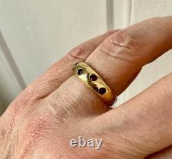 Old Silver Vermeil Ring with Rare Rose Garnet Haute Couture Design