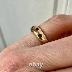 Old Silver Vermeil Ring with Rare Rose Garnet Haute Couture Design